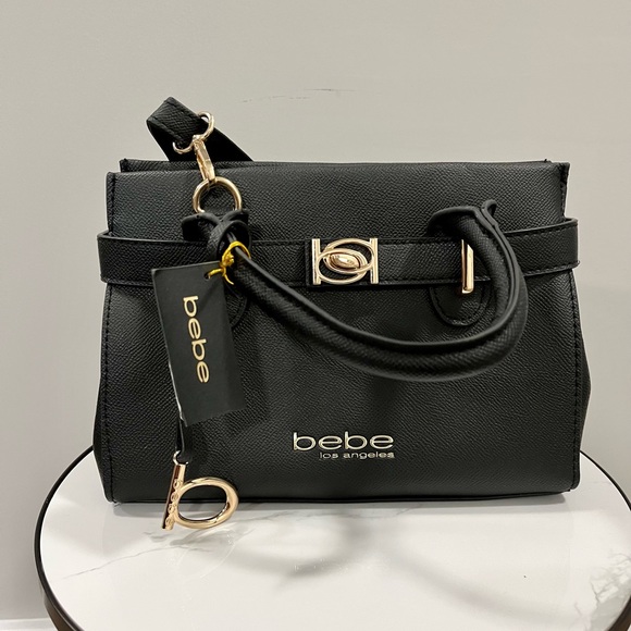 Bebe Evie Small Black Satchel Bag Crossbody Bag - Picture 2 of 8